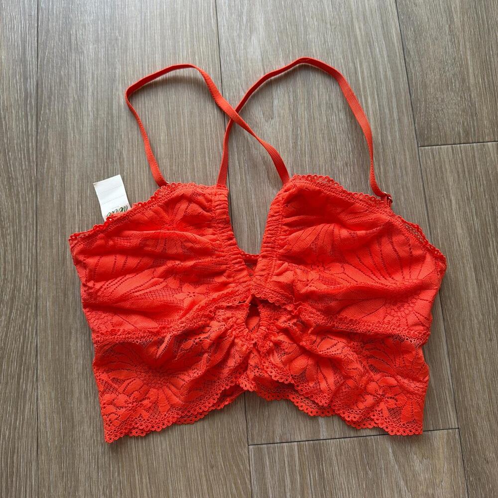 Offline Orange lace crop top with